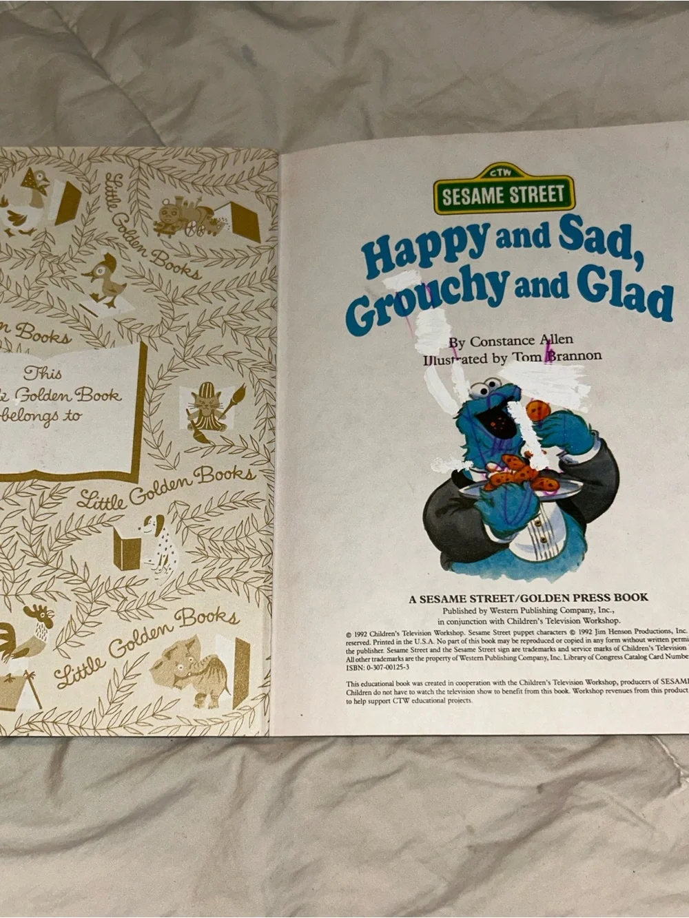 Little Golden Book: Happy And Sad, Grouchy And Glad, Sesame Street, 1992